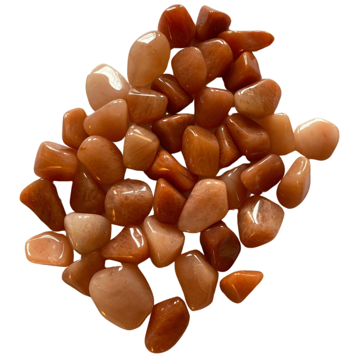 Peach Quartz Tumbled - Polished peach-colored stones with smooth surfaces
