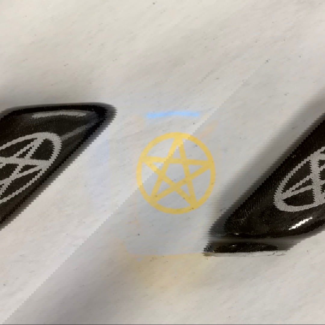 Pentacle Black Ritual Candle Holder -