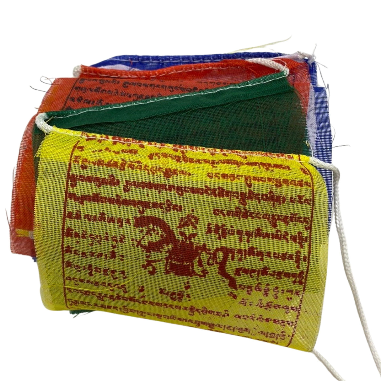 Prayer Flag sm - Different colors of small prayer flags stacked together