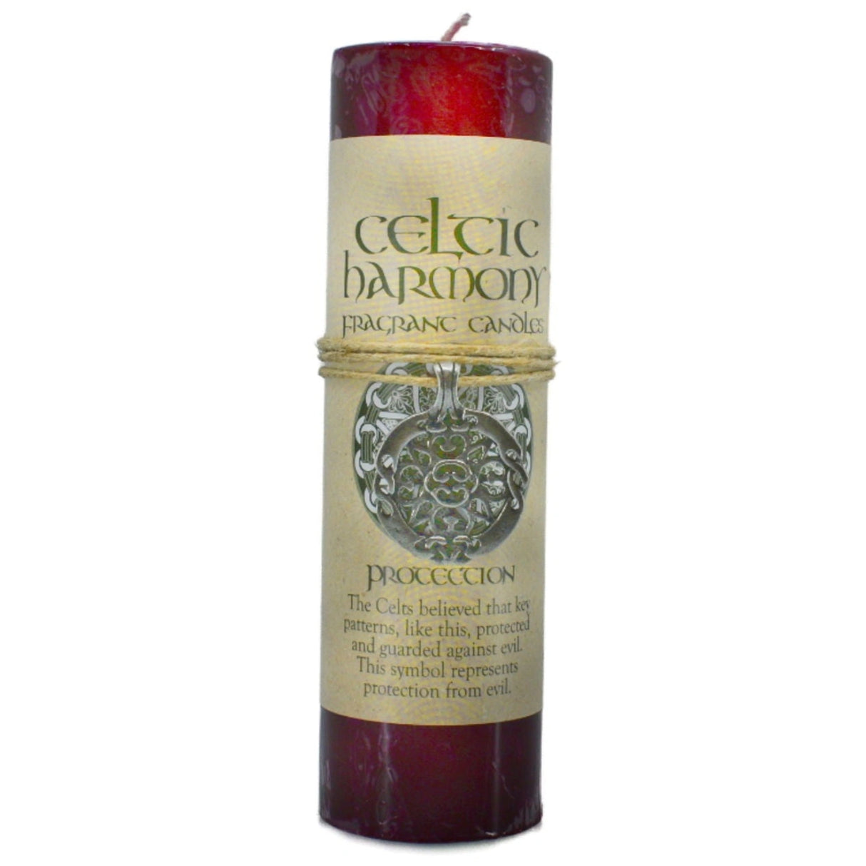 Protection Celtic Pendant Candle - Protection Celtic Pendant Candle. The pewter pendent can b worn as a necklace or used as an amulet. Lighting this candle protects against evil in your surroundings. Negative energies and the evil eye drains you and makes you vulnerable. The scented candle brings you inner peace and purifies your surroundings.