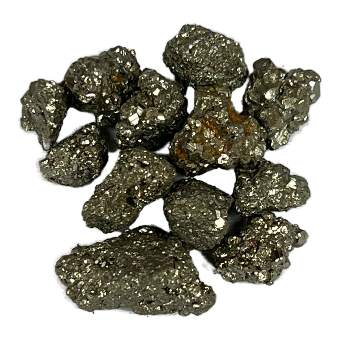 Pyrite Tumbled sm - small shiny gold crystal stone