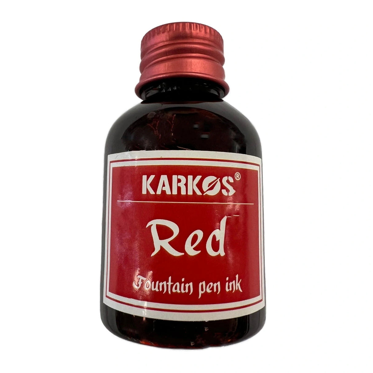Red Calligraphy Ink - Small bottle with meal lid label red