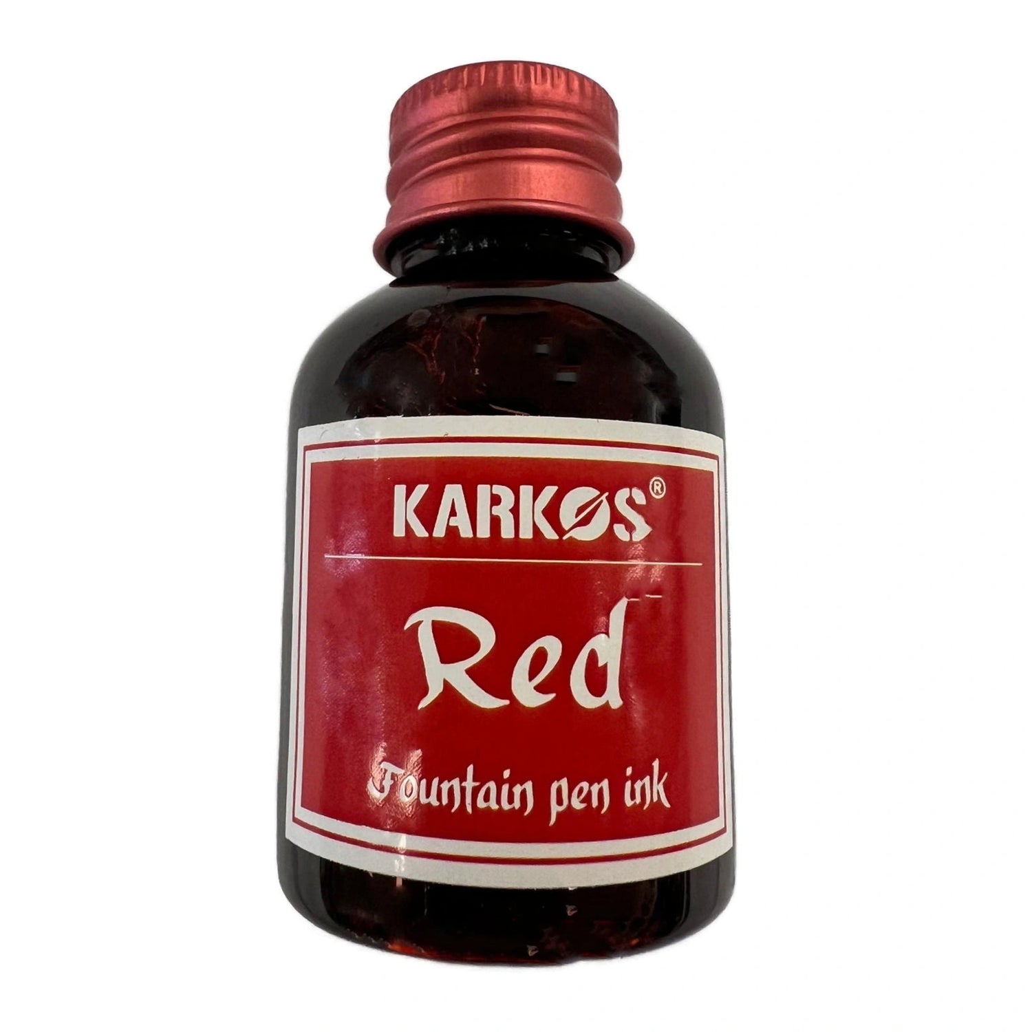 Red Calligraphy Ink - Small bottle with meal lid label red