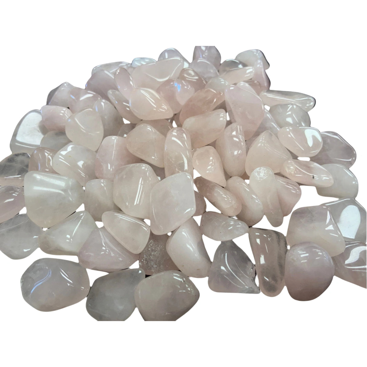 Rose Quartz Tumbled - light pink tumbled polish stones rose quartz