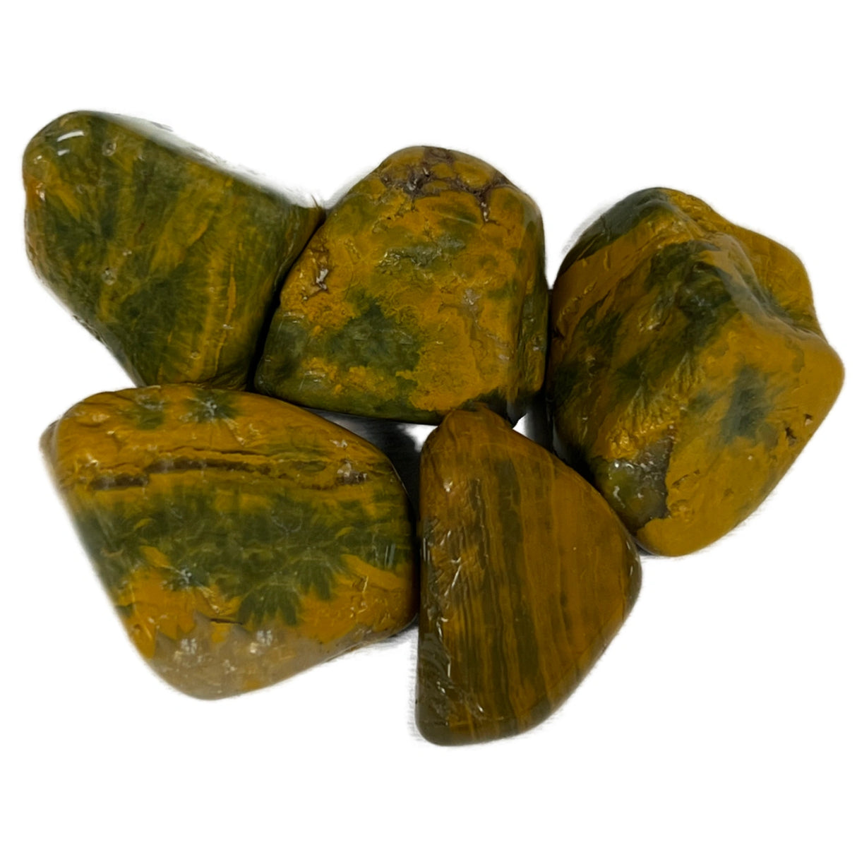Sea Jasper Tumbled - Yellow green mix stone