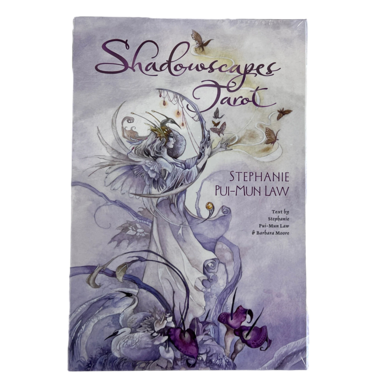 shadows capes tarot lavender colored box with image of card on front