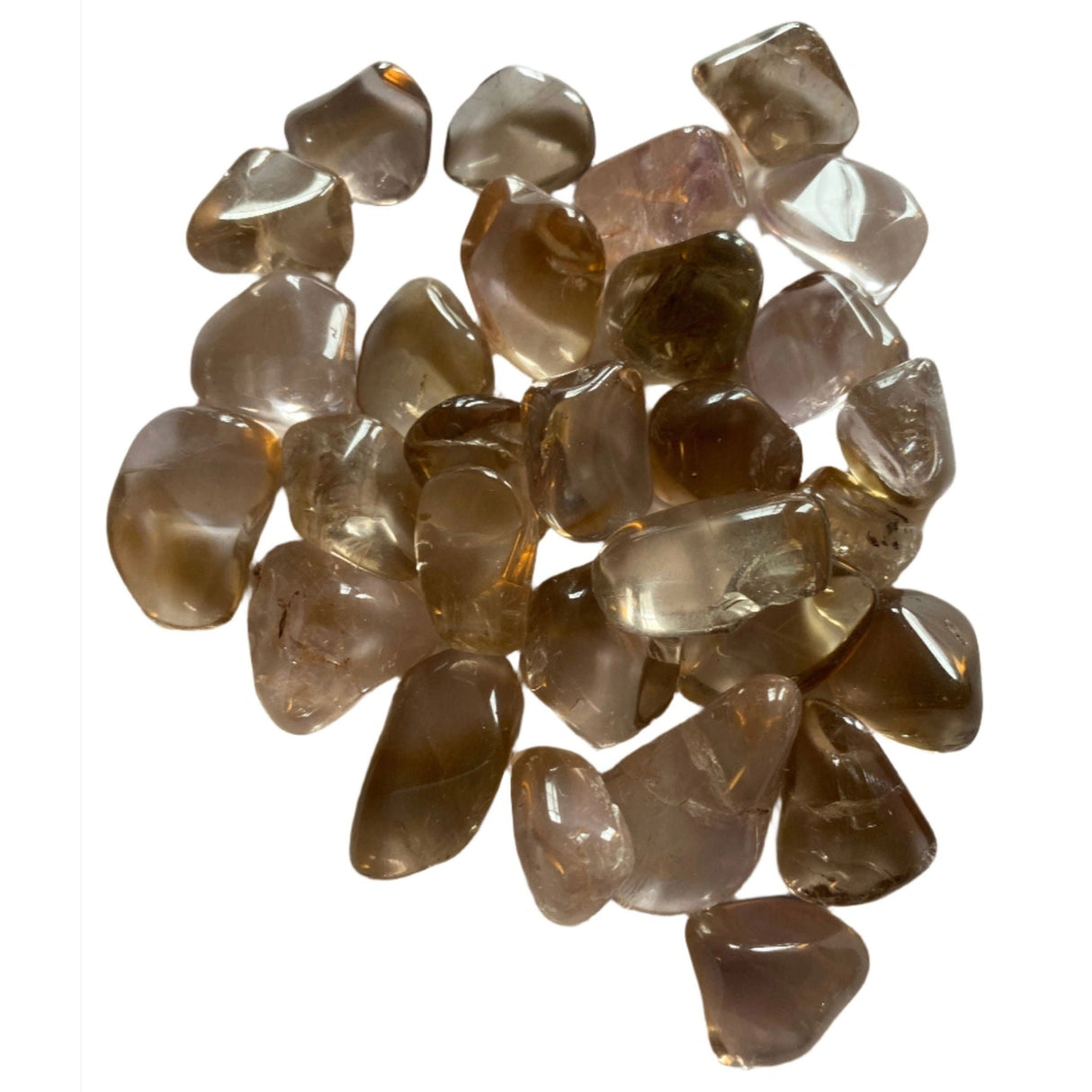 Smokey Ametrine Tumbled - small polished translucent brown stones Smokey Ametrine