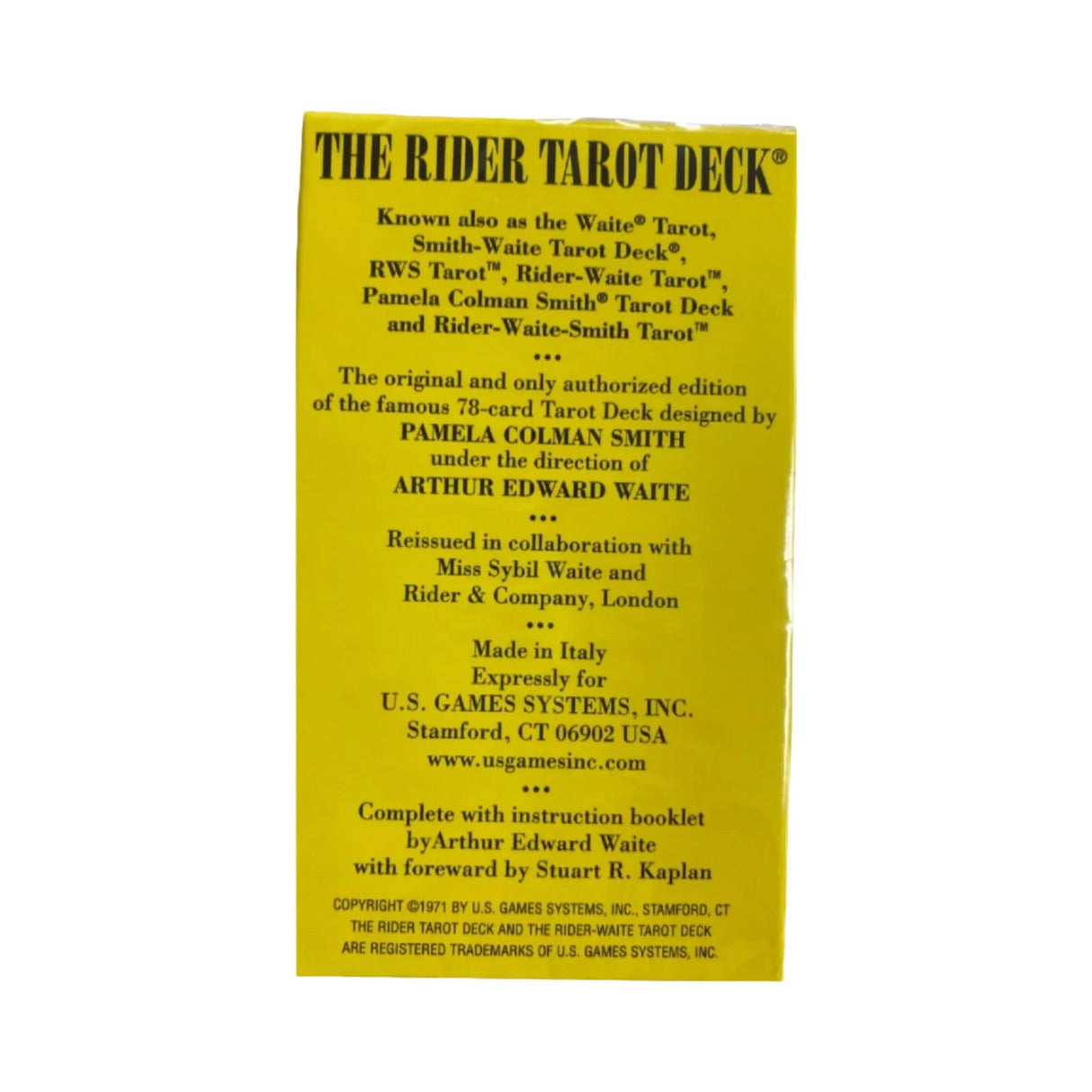 The Rider Tarot Deck - Back Cover