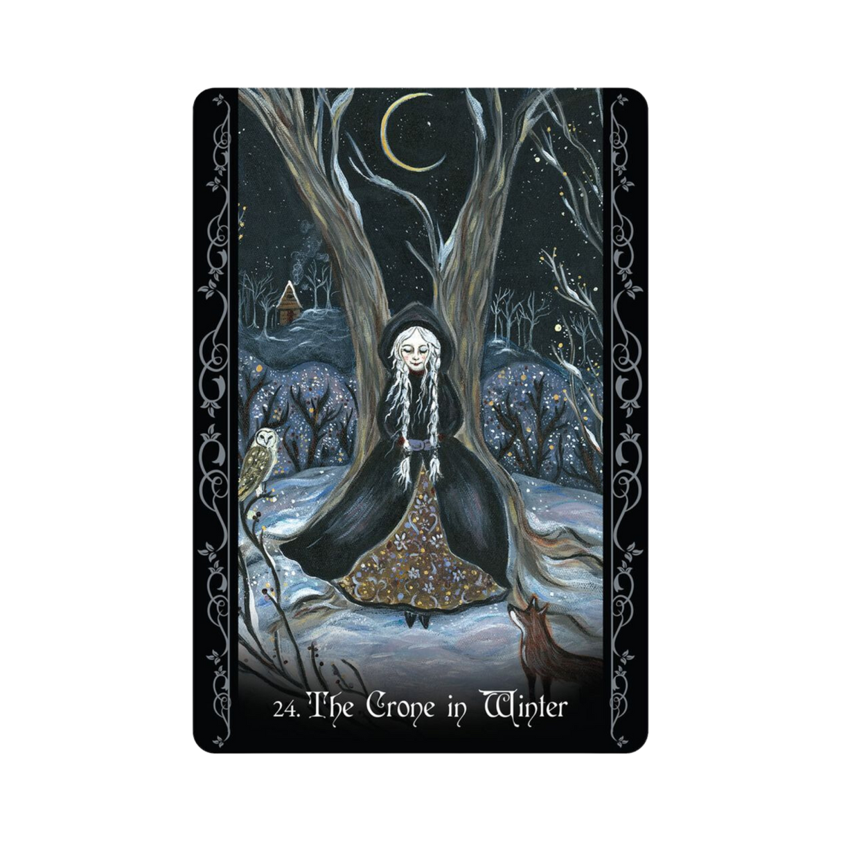 The Solitary Witch Oracle - The Solitary Witch Oracle Card 24 The Crone in Winter