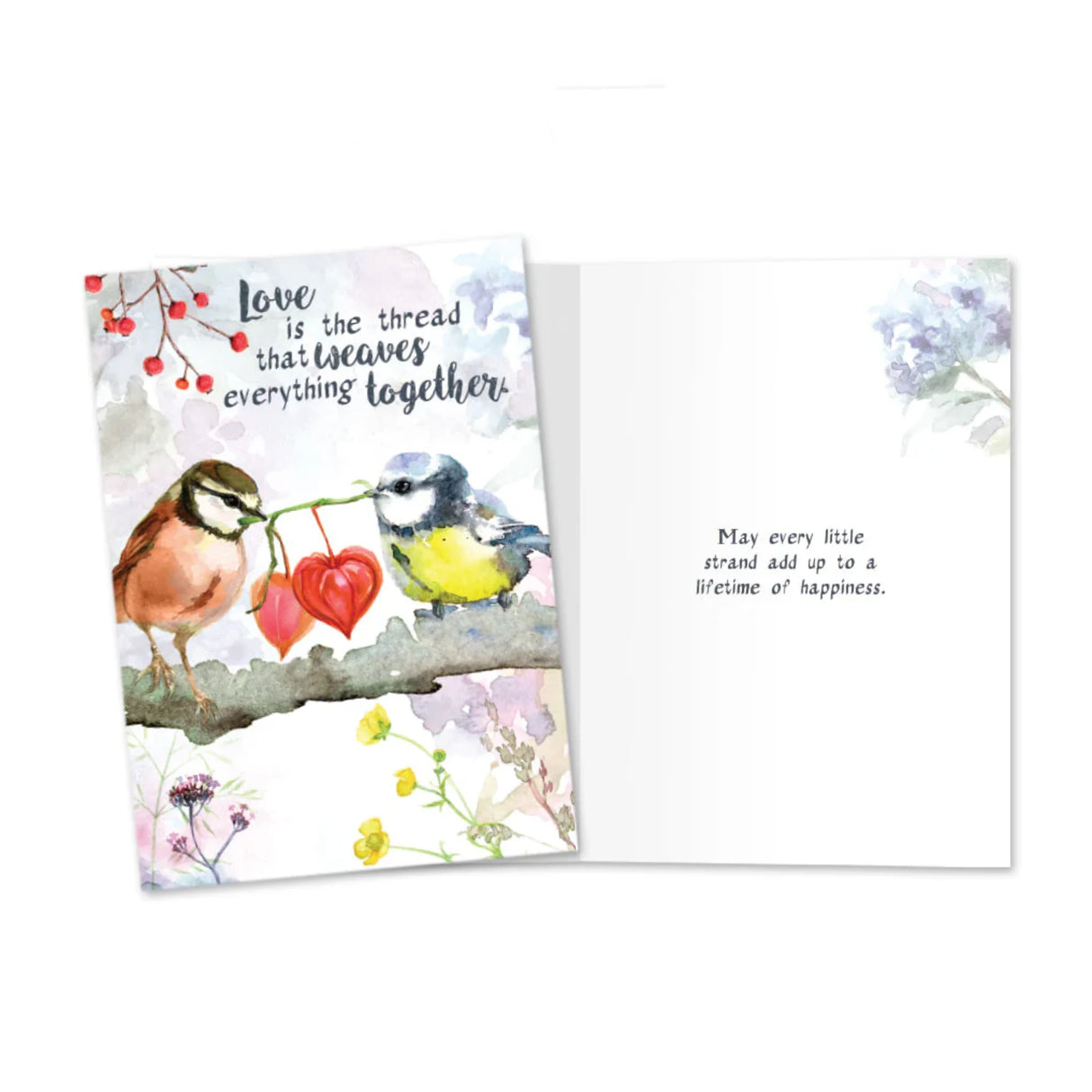 Love is the thread inside what card with words may every strand add up to a lifetime of happiness