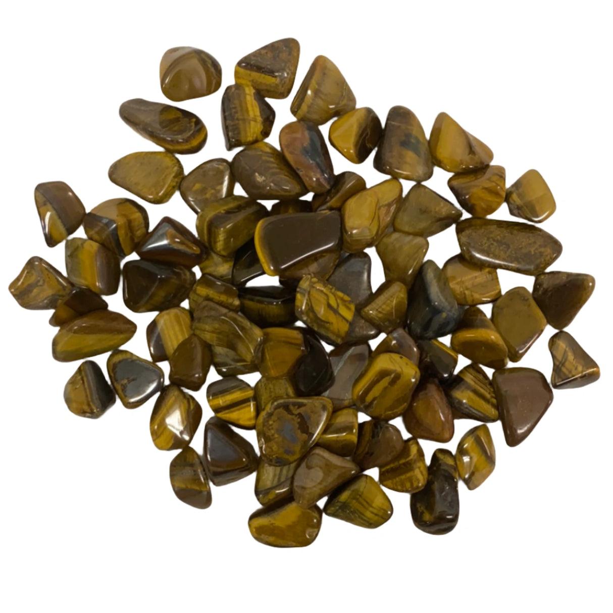 Tiger Eye Tumbled - Brown tan stones banded in color Tigers eye