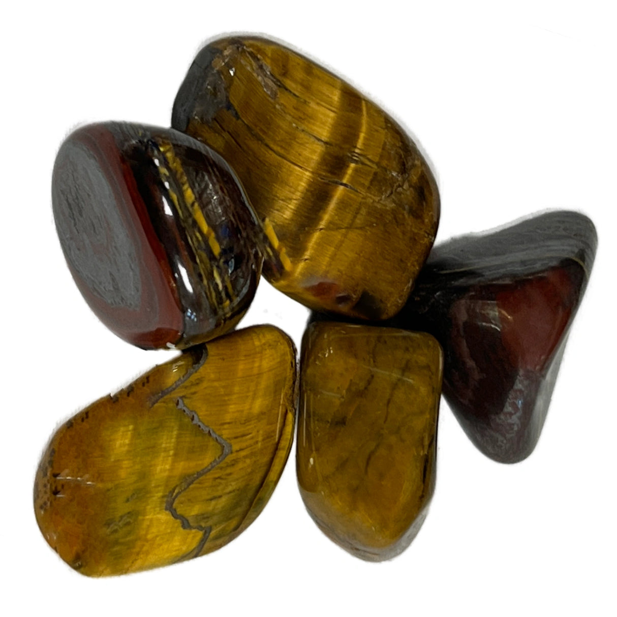 Tiger Iron Tumbled - yellow red and brown colors that shine