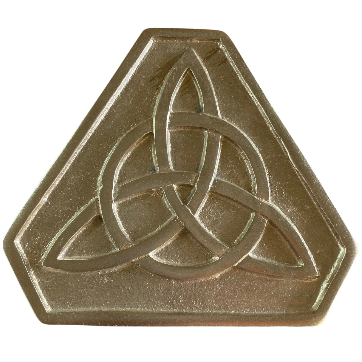 Triquetra tile with a bronze finish.