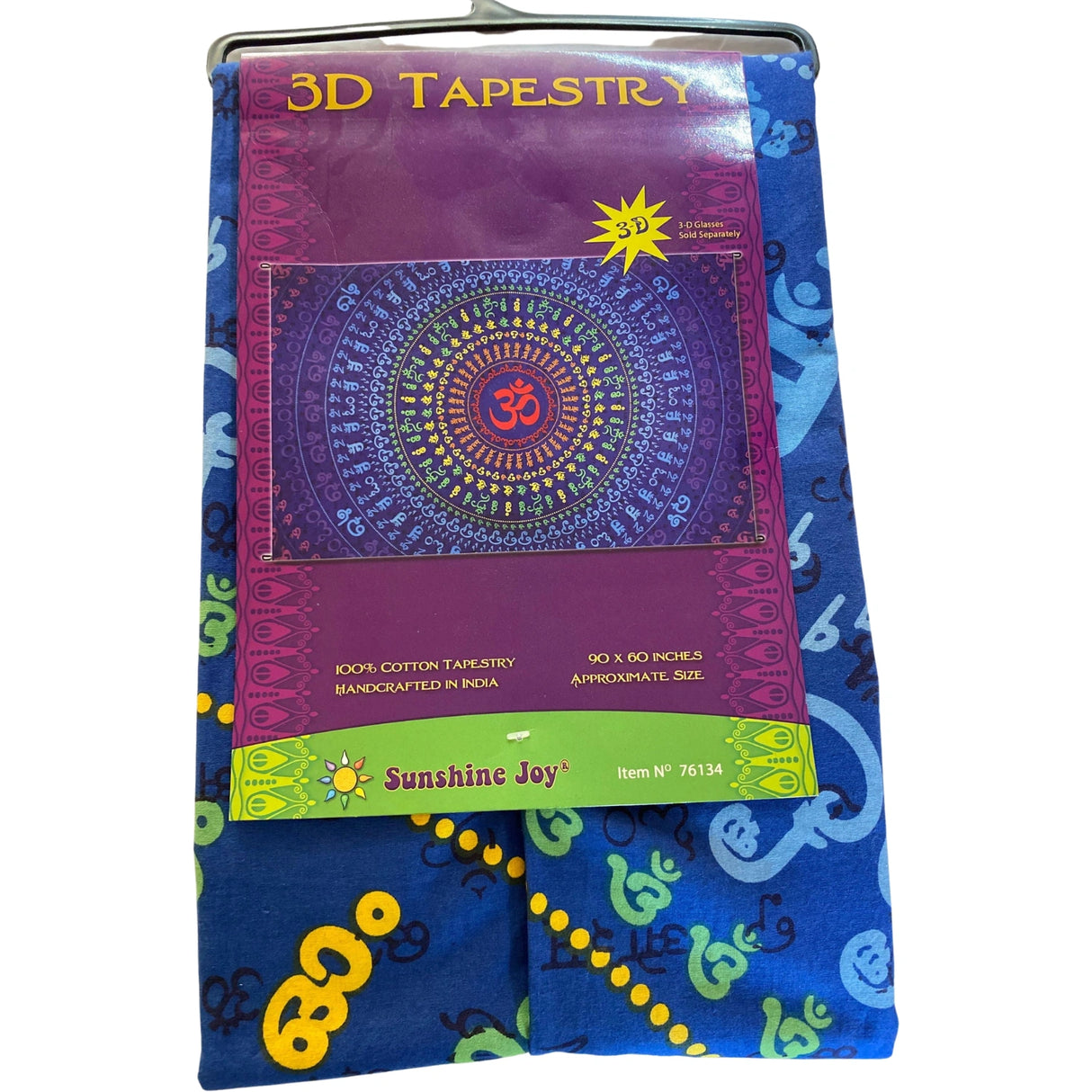 Universal OM Tapestry - Blue tapestry with a Om symbol in the center.