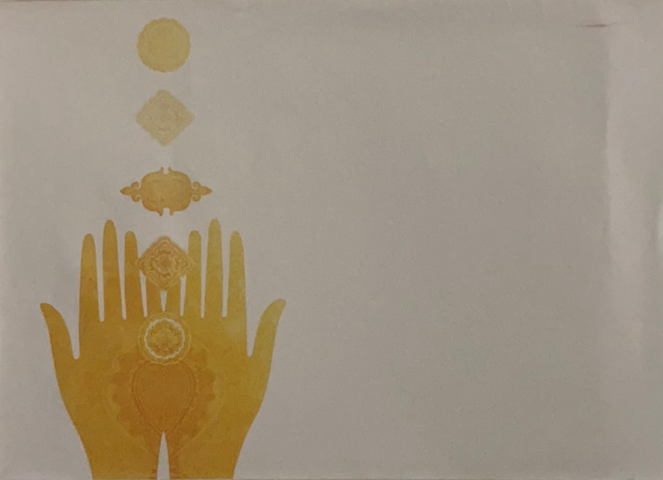 Us Always Greeting Card - White card with same orange hands
