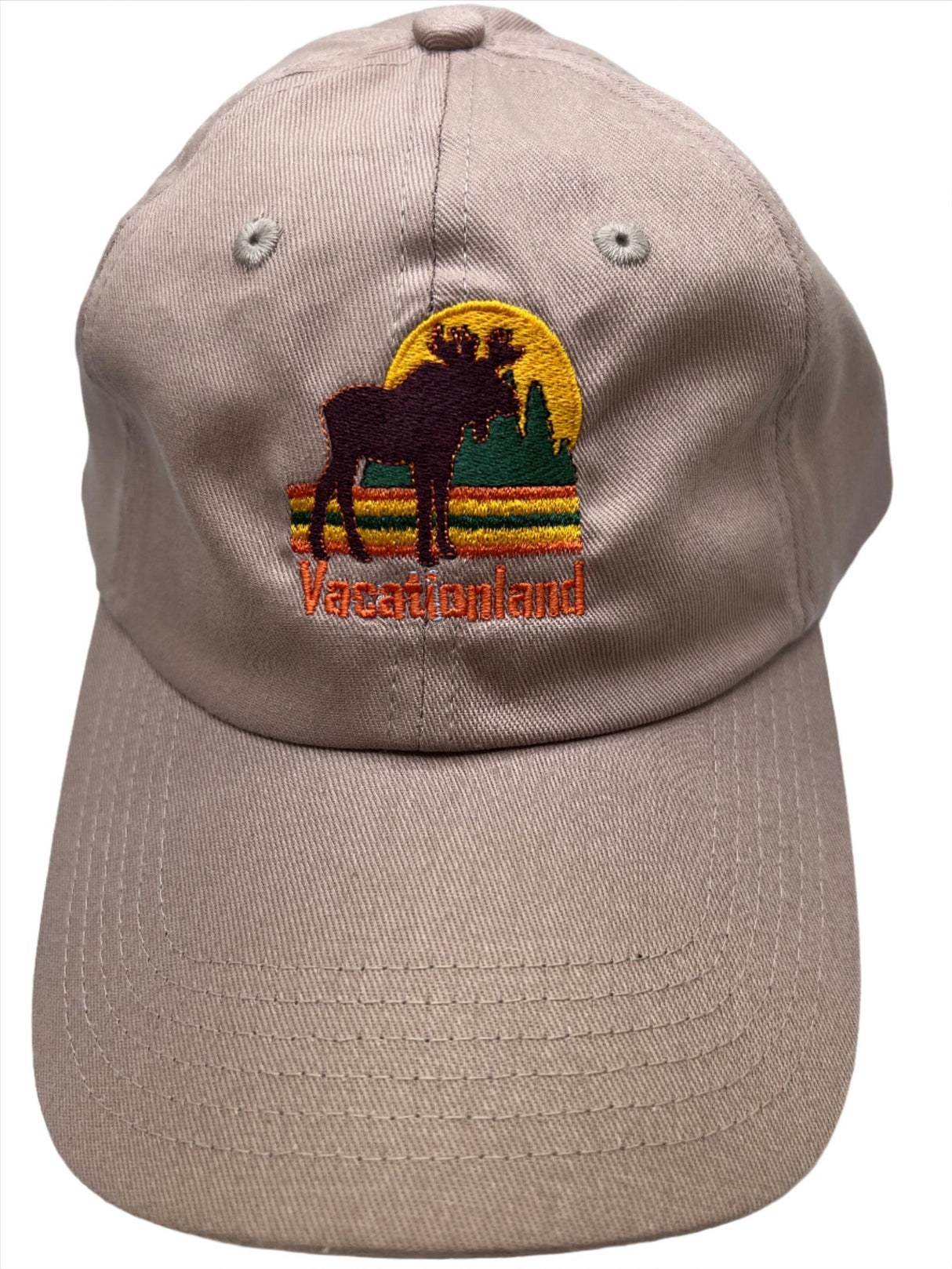 Vacationland Moose Khaki Ball Cap -