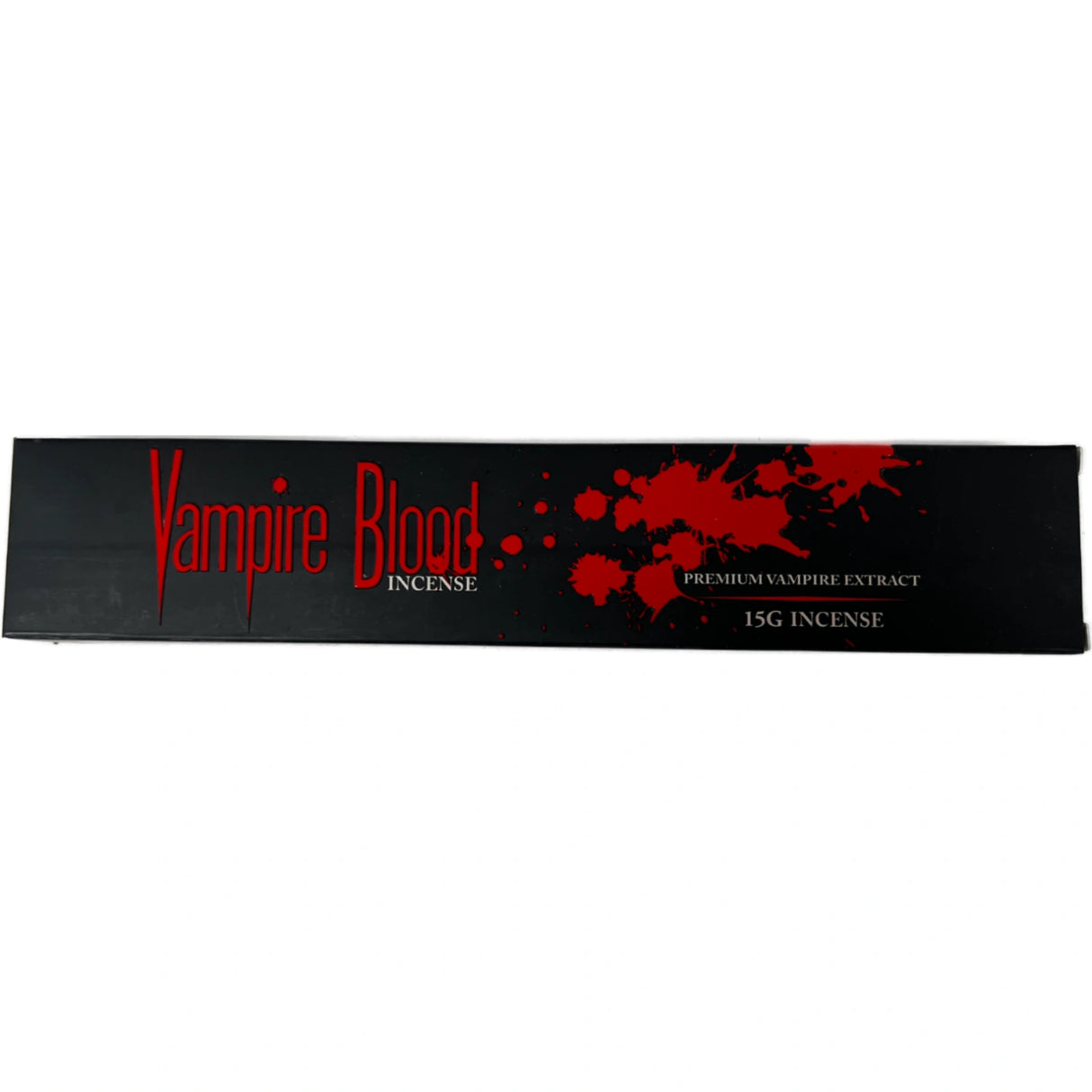 Vampire Blood Incense Sticks in a black box with red text.