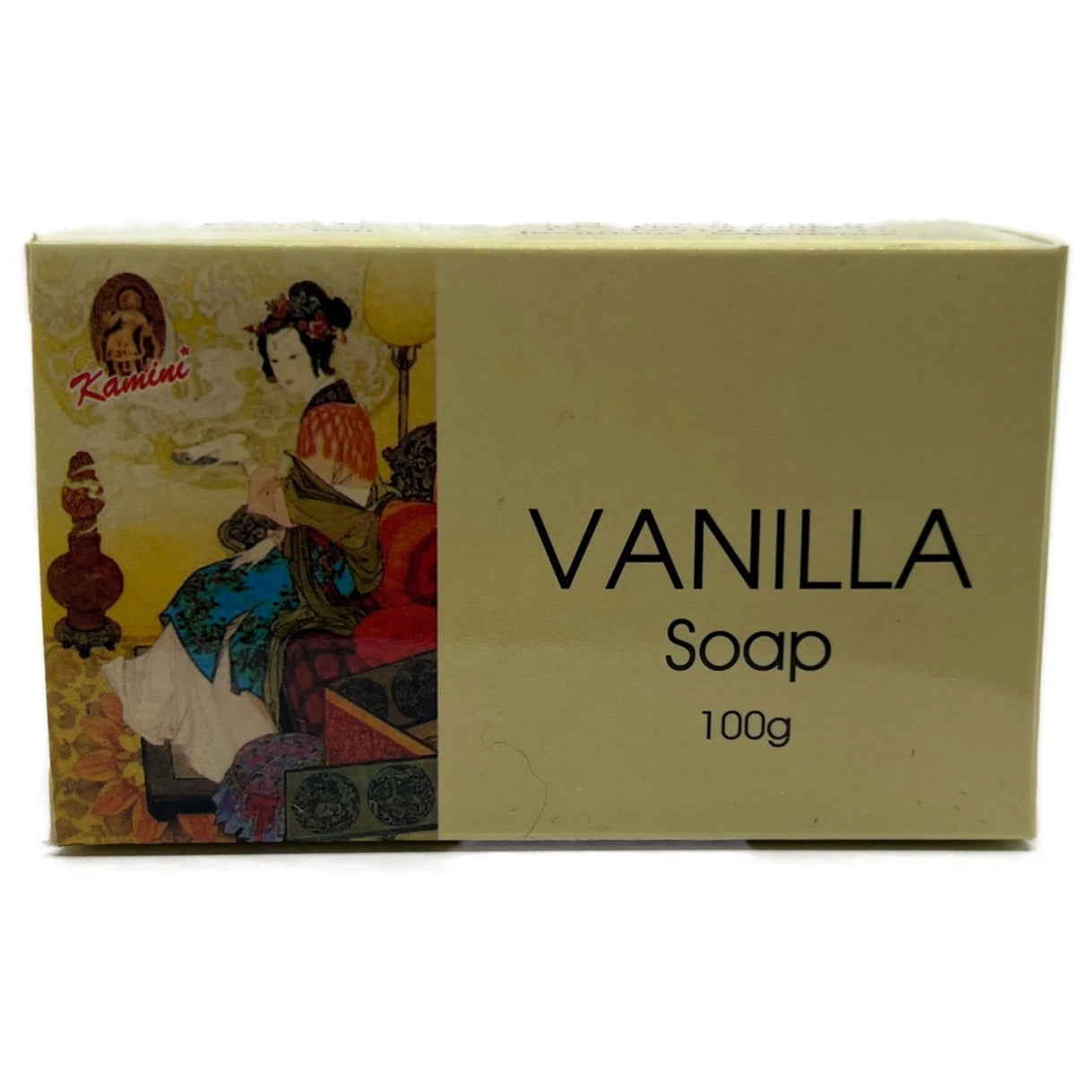 Vanilla Soap - Yellow box with an image of asian goddess vanilla soap