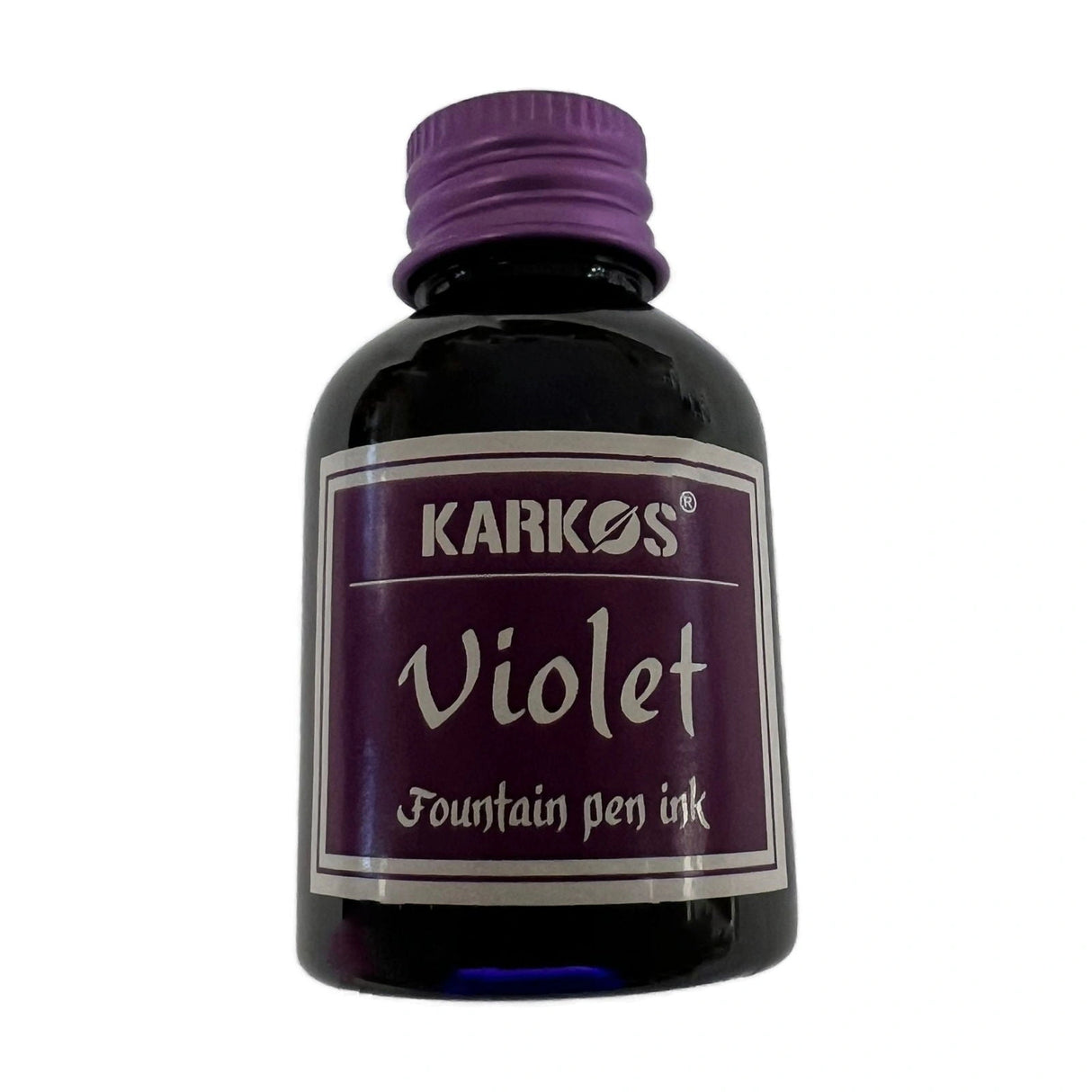 Violet Calligraphy Ink - Small bottle with metal top label violet