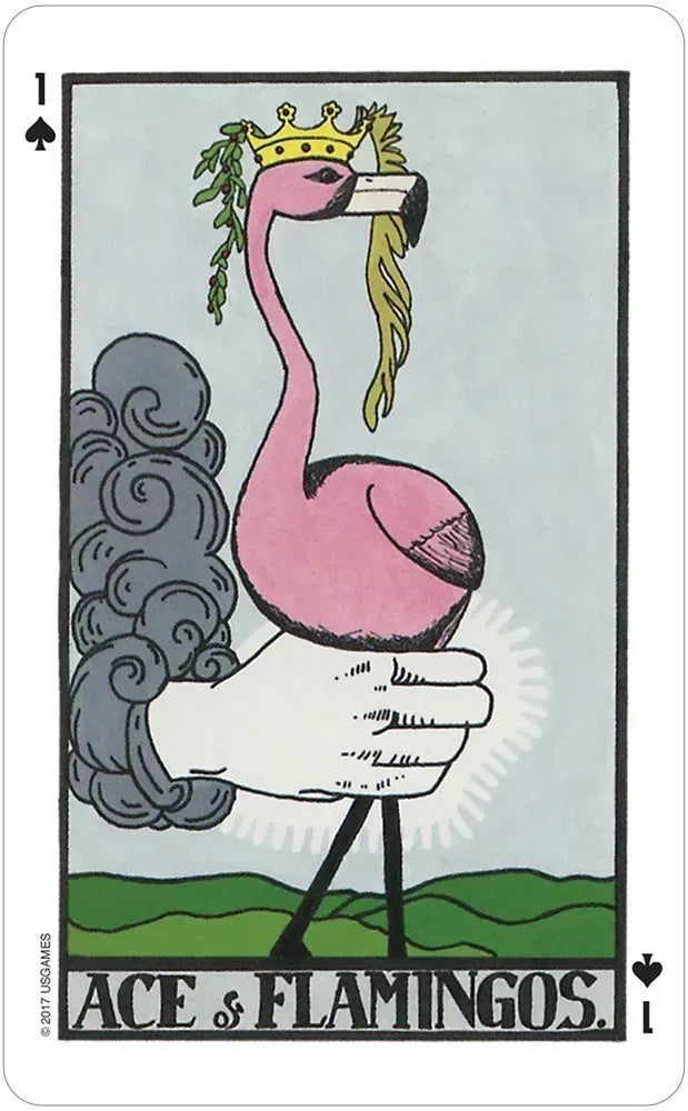 Wonderland Tarot - Ace of Flamingos