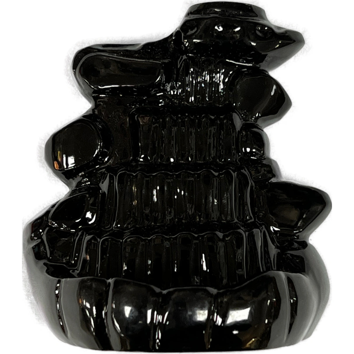 Black burner with layers to create a water fall  effect