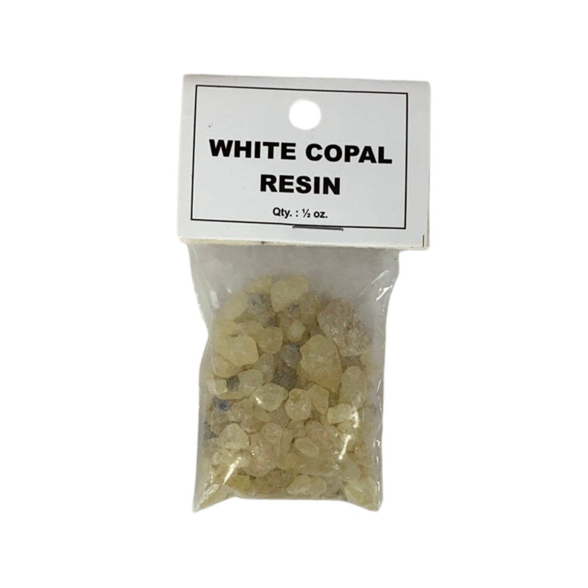 White Copal Resin Incense in a plastic bag.