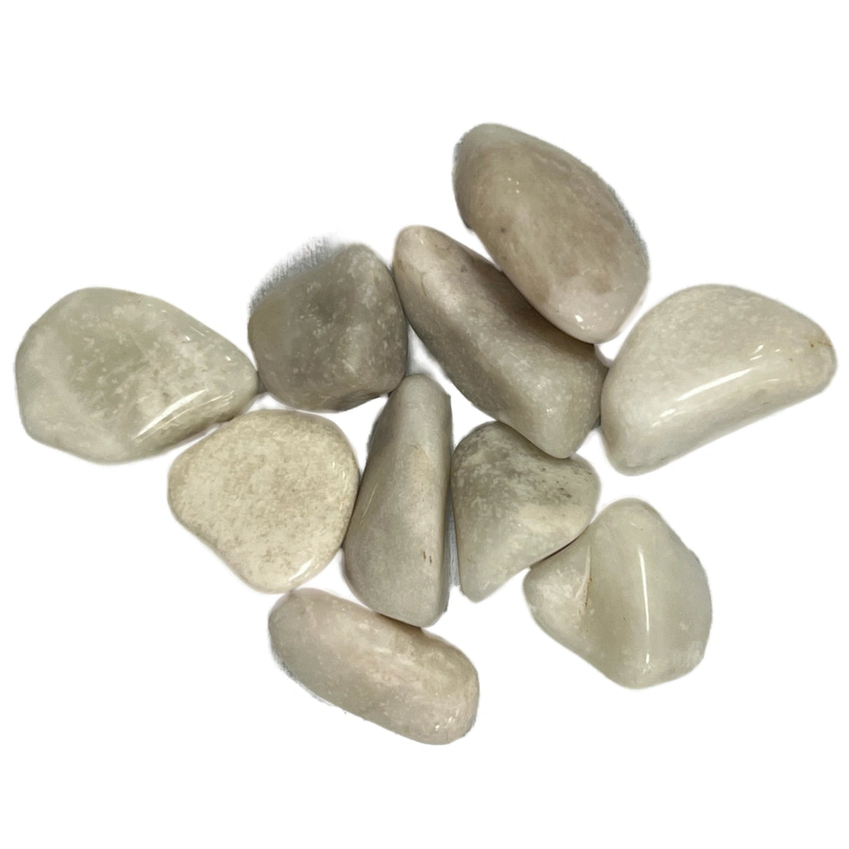 White Agate Tumbled - creamy white stone