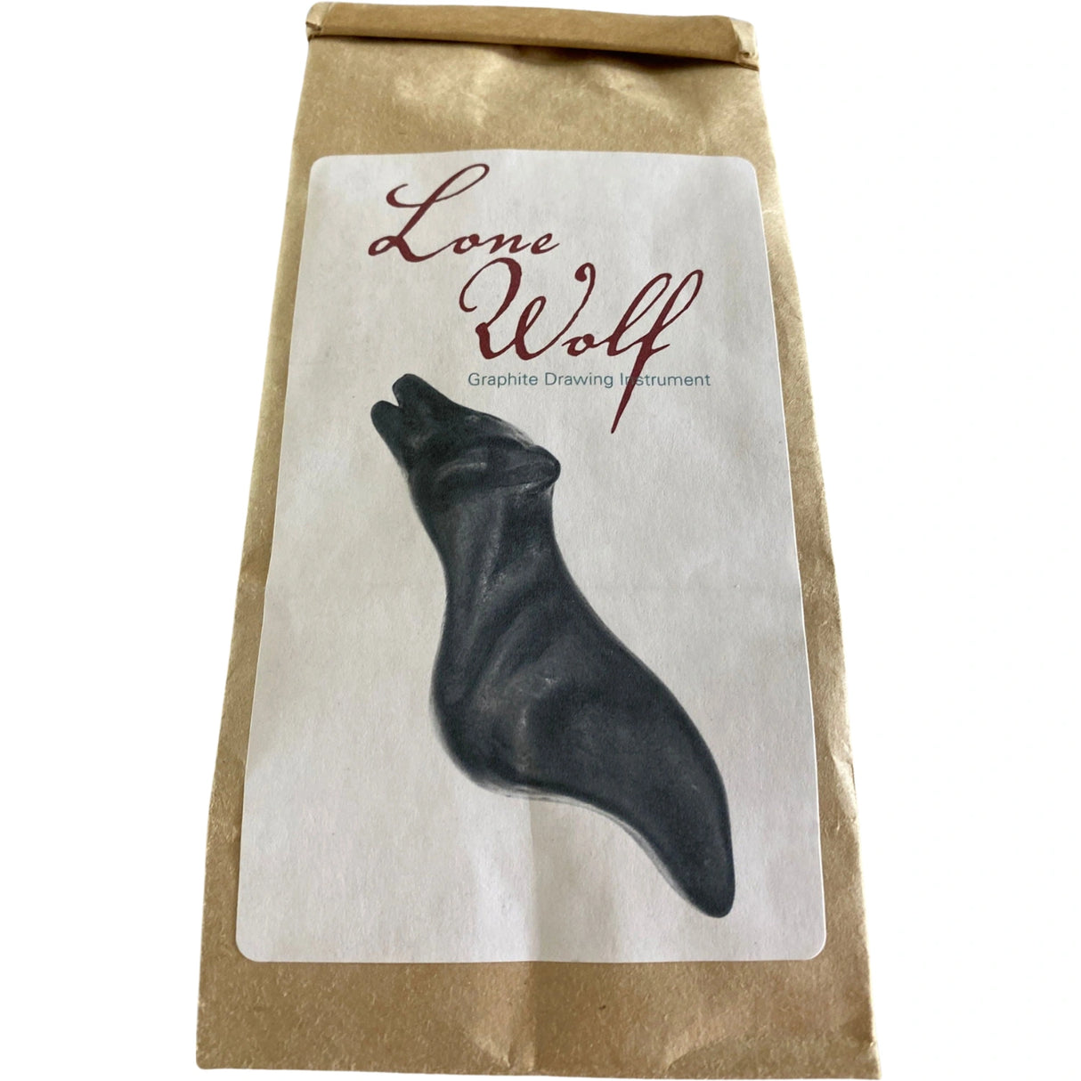 Lone Wolf Graphite Drawing Instrument in brown paper bag.