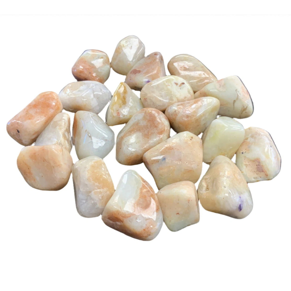 Yellow Opalina Tumbled - White and beige polished stones Yellow Opalina
