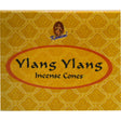 Ylang Ylang Incense Cones in a yellow box.