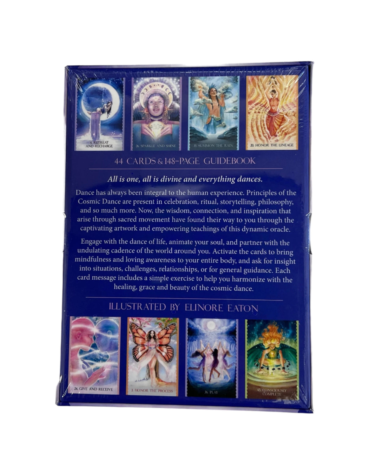 cosmic dancer back of blue box with wording