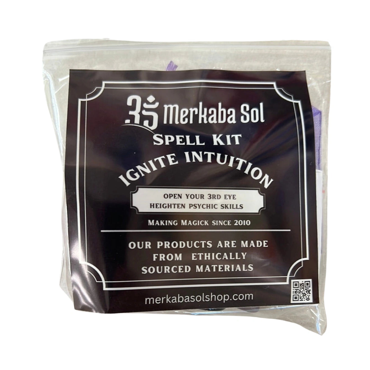 ignite Intuition Spell Kit with Transparent packaging, Black Label, and white text.