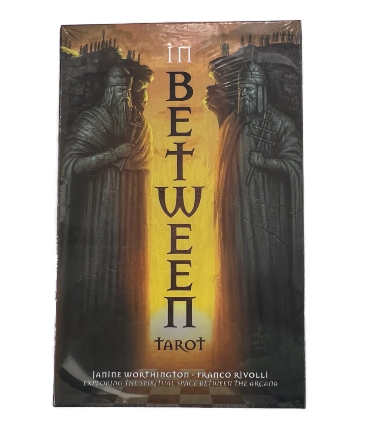 in between tarot with large box and statue images