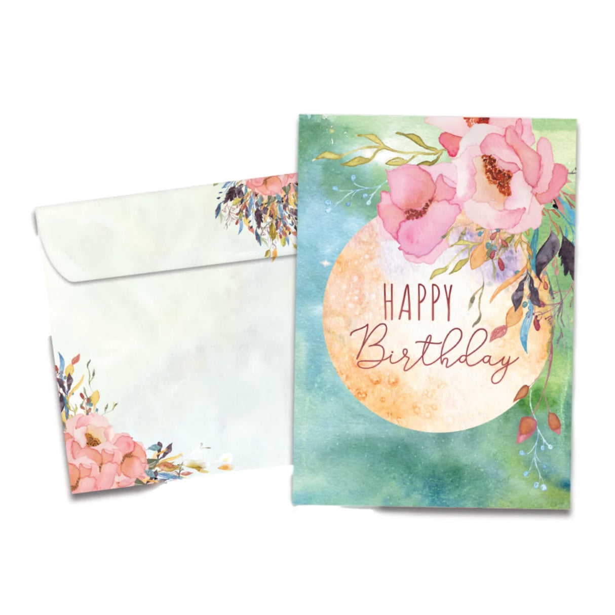 joy birthday card turqoise card with happy birthday on front