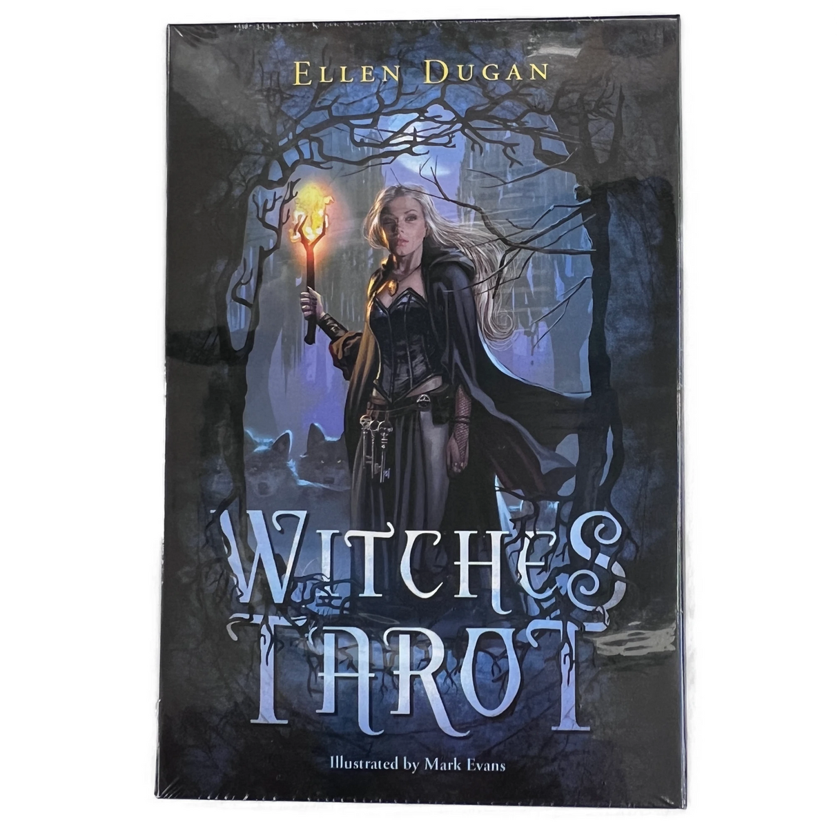 Black box with purple writing and image of woman on front