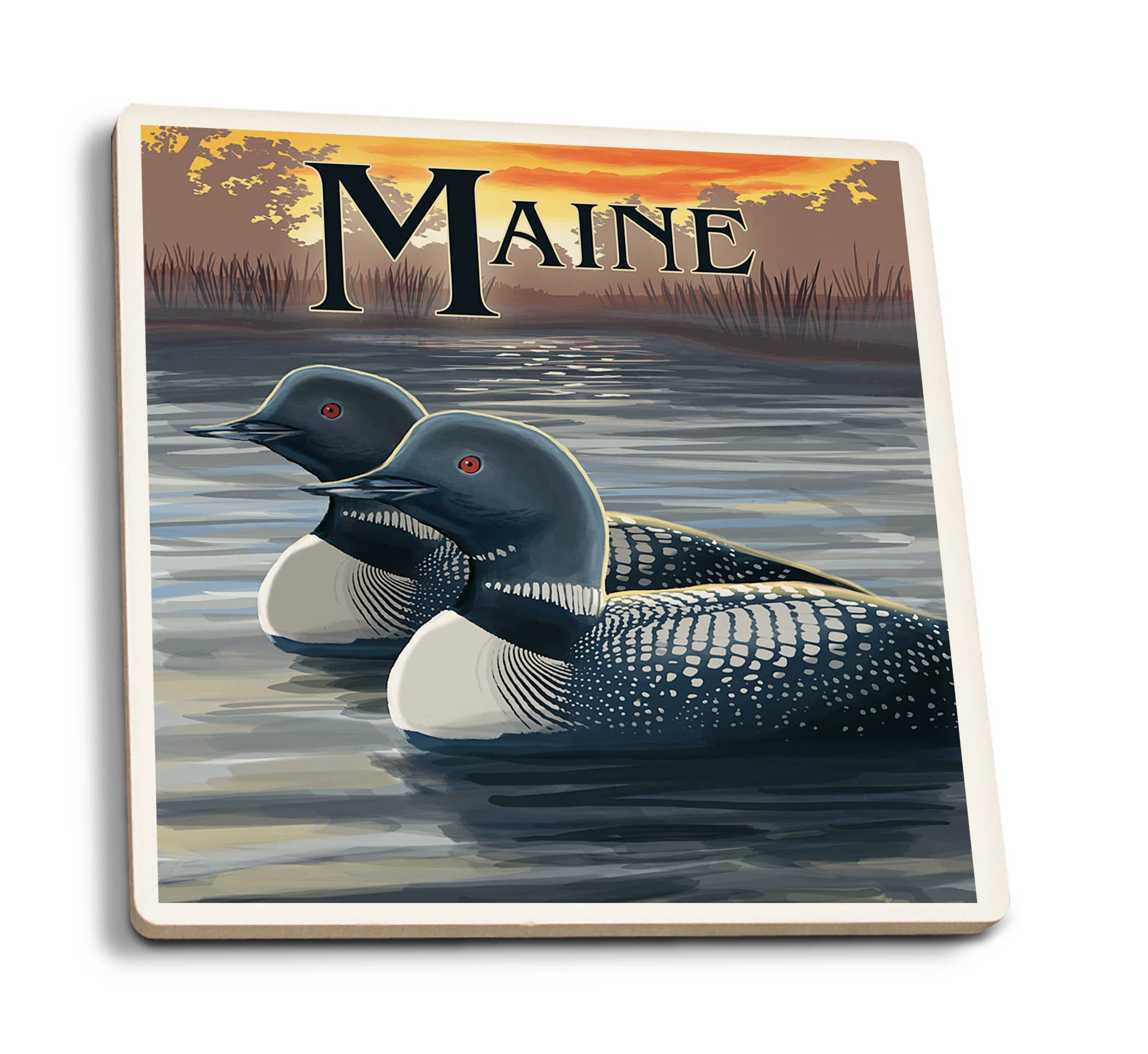 Maine Loons Ceramic Coaster