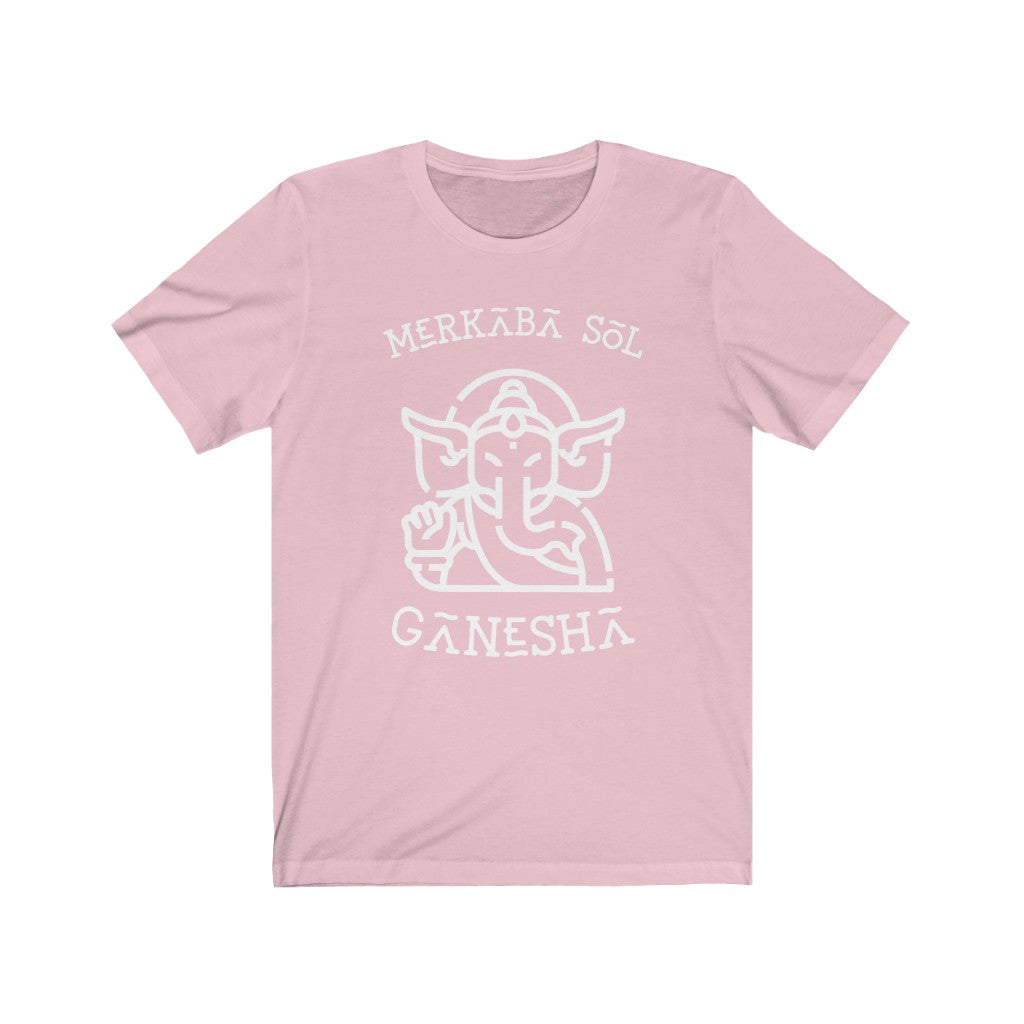 Ganesha the breaker of obstacles. Bring inspiration and empowerment to your wardrobe with this Ganesha t-shirt in pink color or give it as a fun gift. From merkabasolshop.com