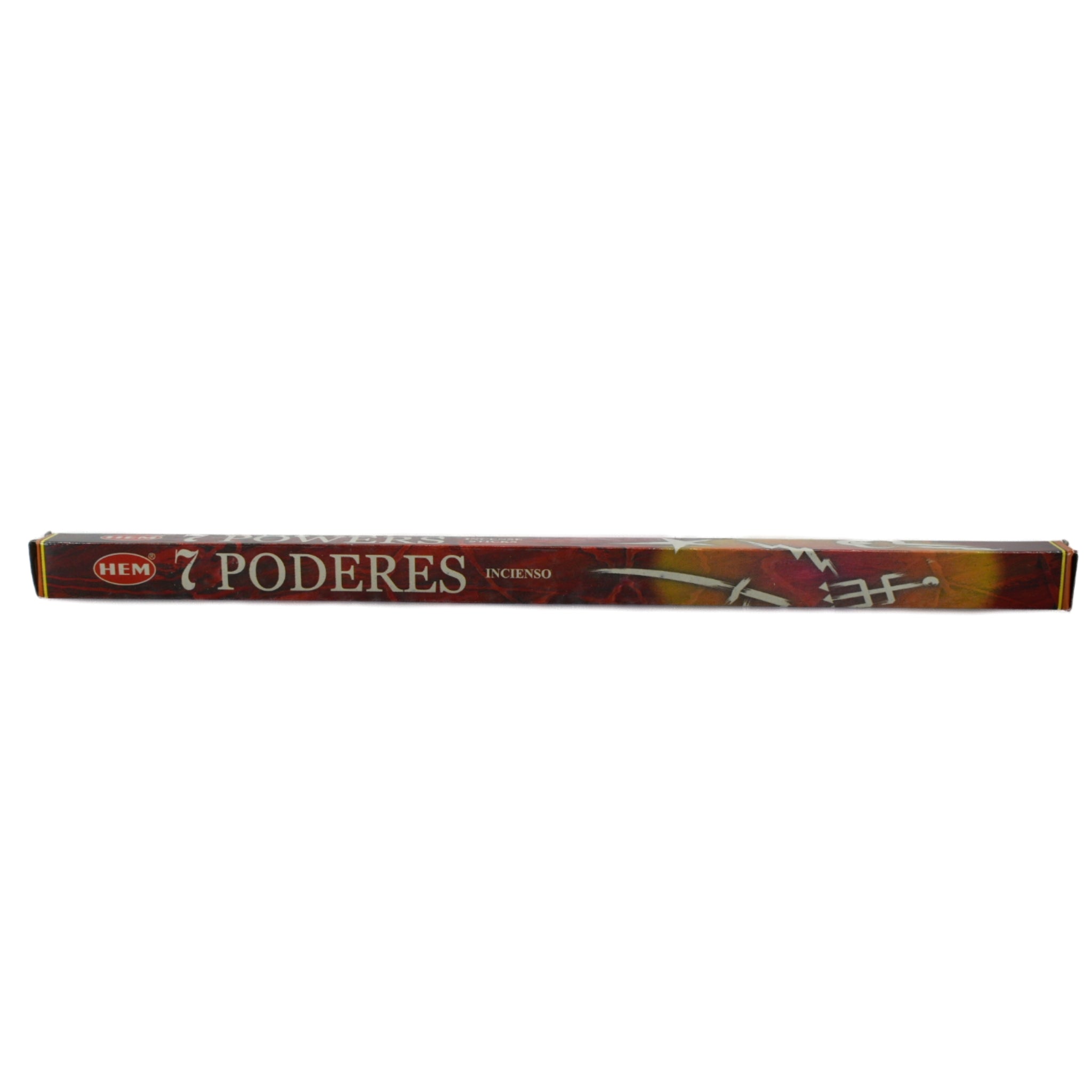 7 Powers Incense Sticks.  Contains 8 incense sticks each 9" long that burns for 30 minutes. Hand rolled made in India.  Brown package. Helps with perception, free will, setting intentions.  