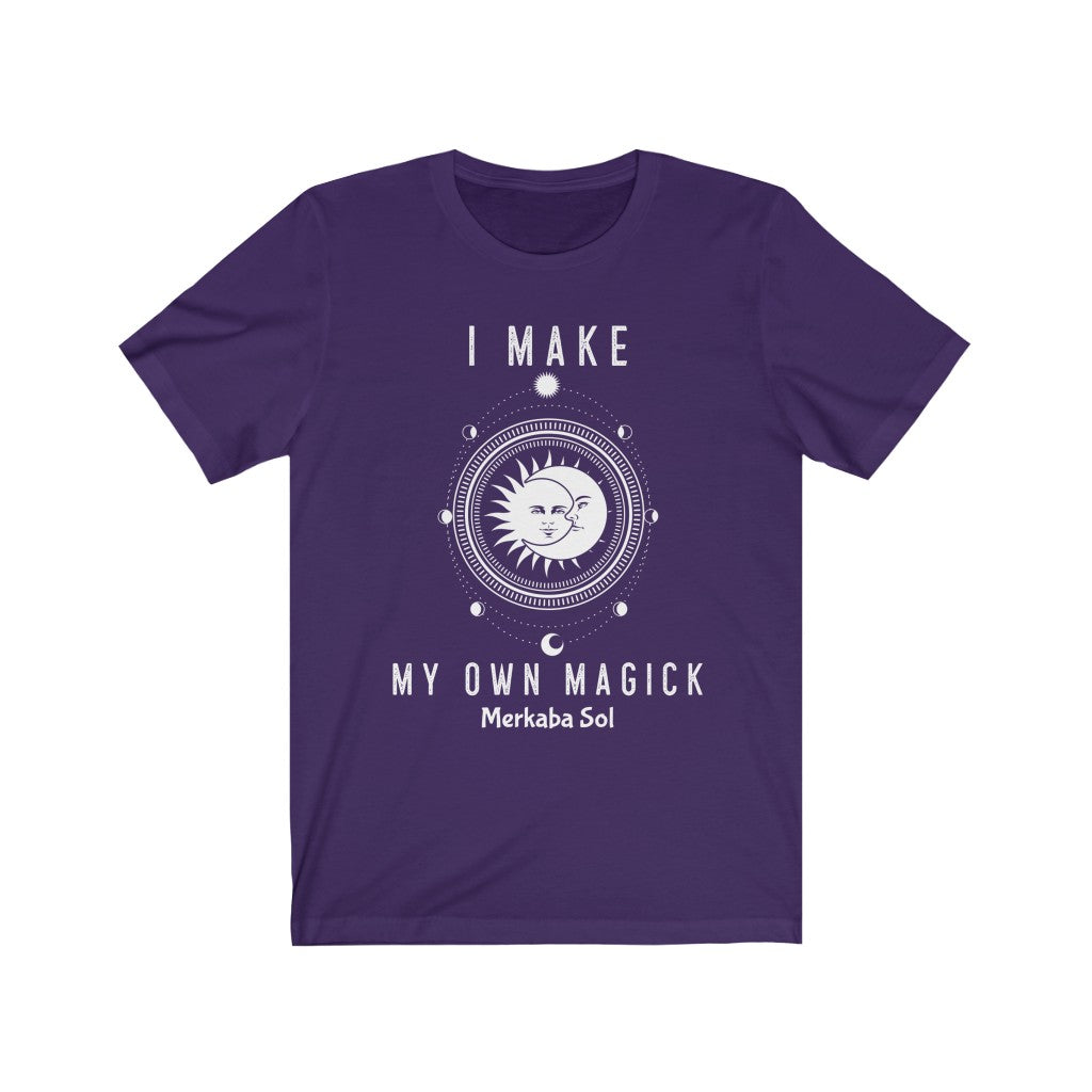 I Make My Own Magick. Bring inspiration and empowerment to your wardrobe with this I Make My Own Magick t-shirt in purple color or give it as a fun gift. From merkabasolshop.com