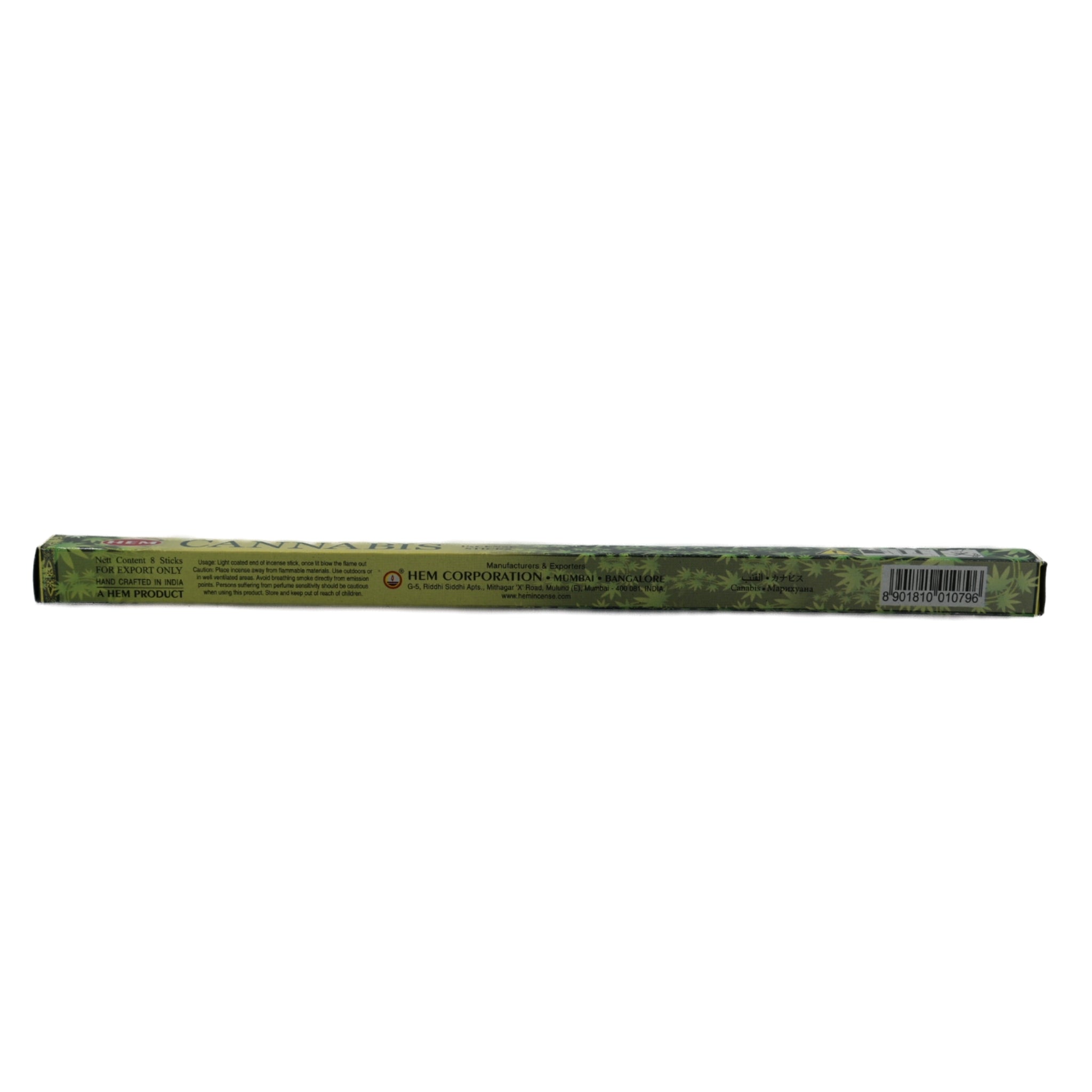 Cannabis Incense Stick Back view of box.
