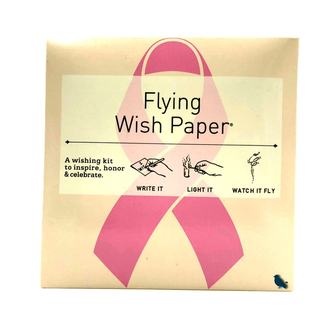 Pink Ribbon Flying Wish Paper