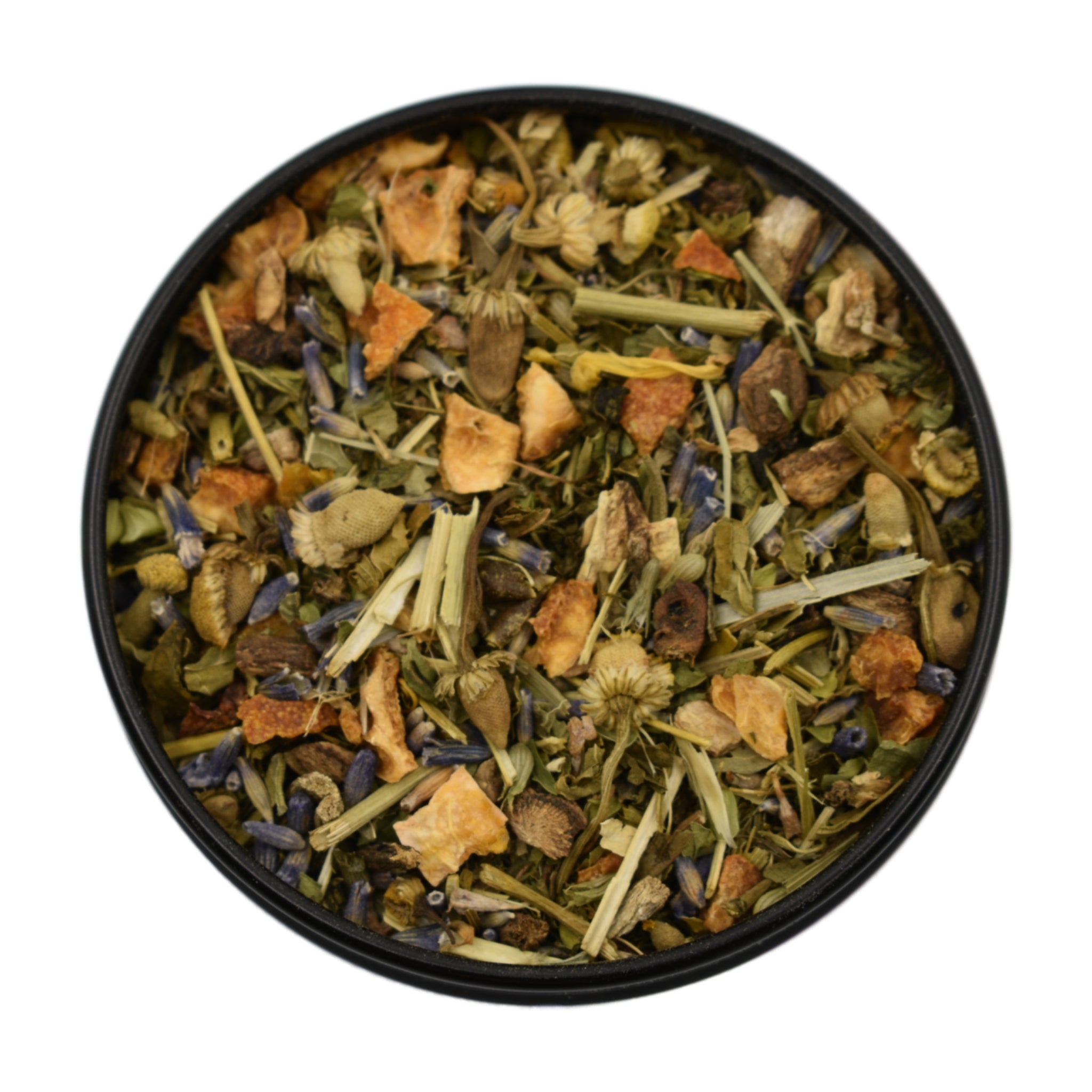 a colorful mix of herbs and teas 