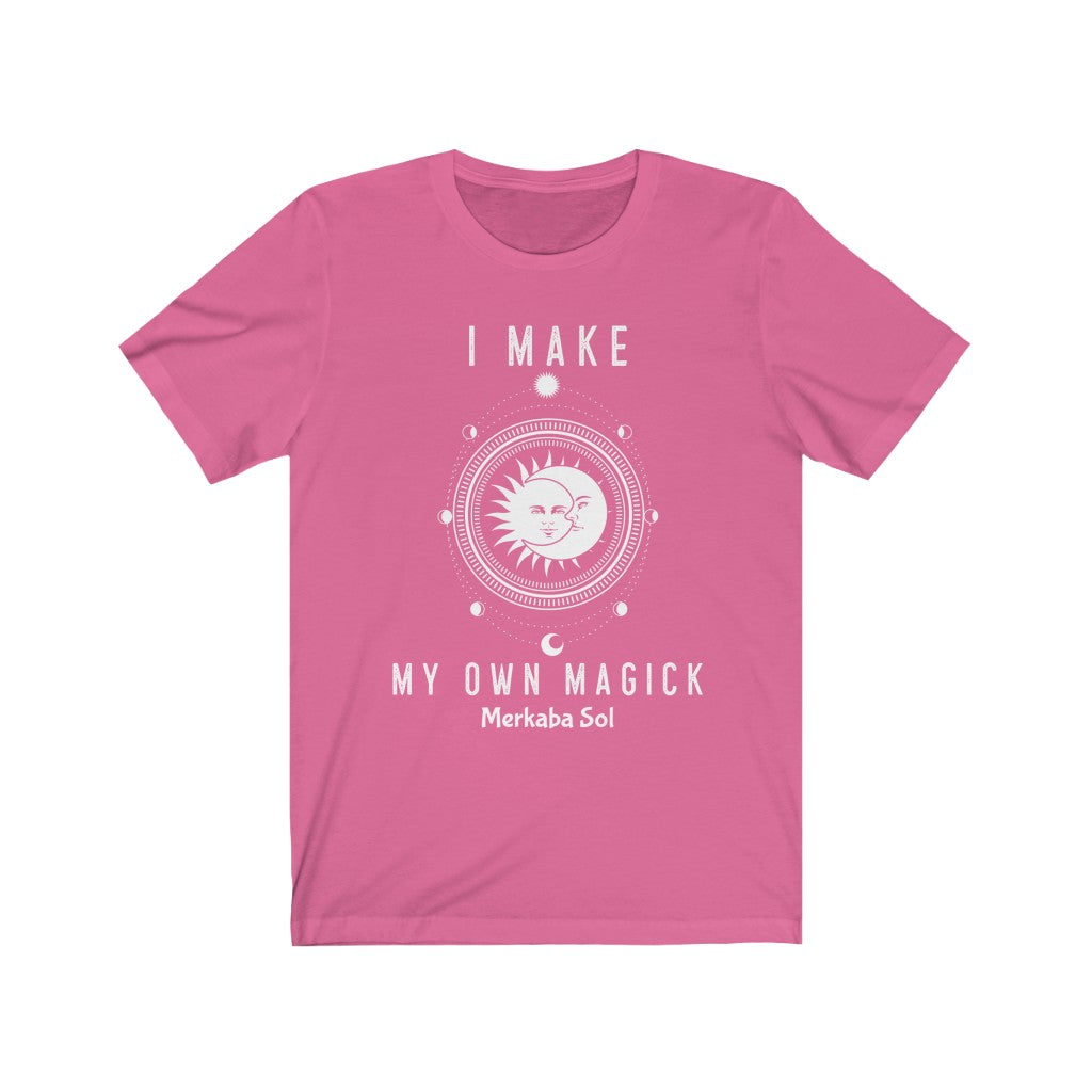 I Make My Own Magick. Bring inspiration and empowerment to your wardrobe with this I Make My Own Magick t-shirt in charity pink color or give it as a fun gift. From merkabasolshop.com