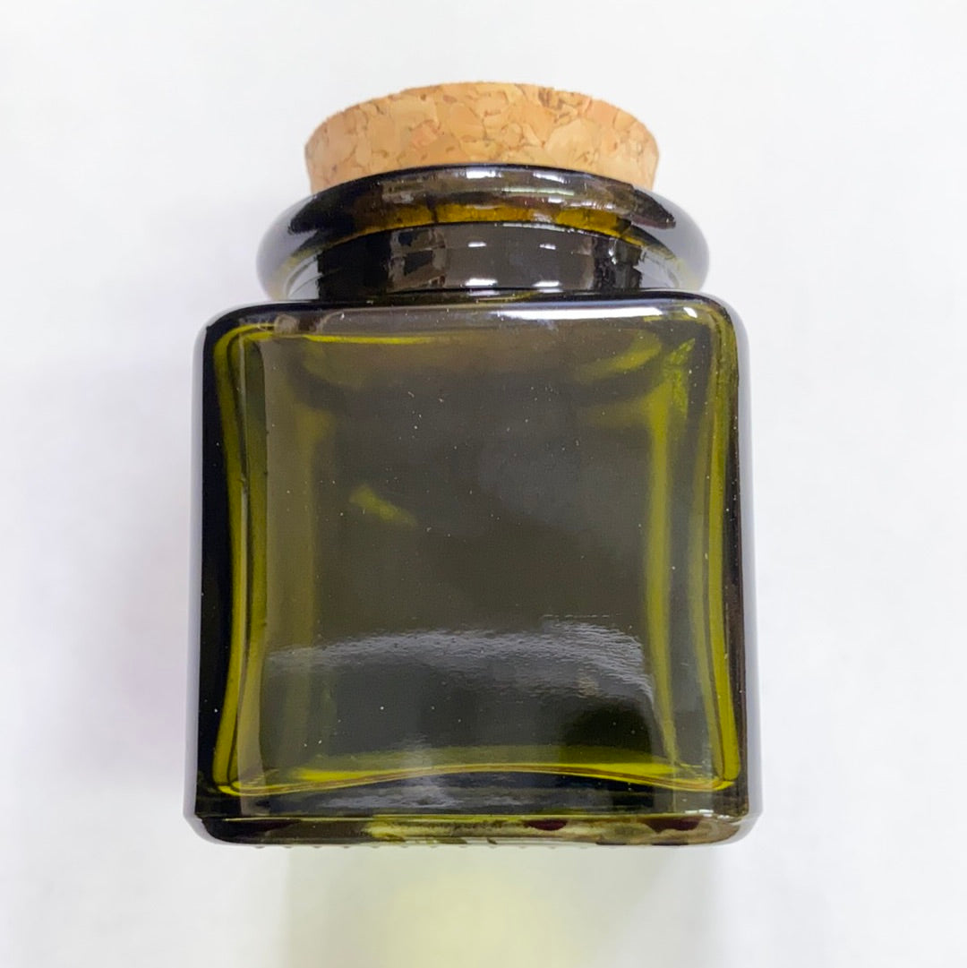 Olive Glass Bottle with Cork