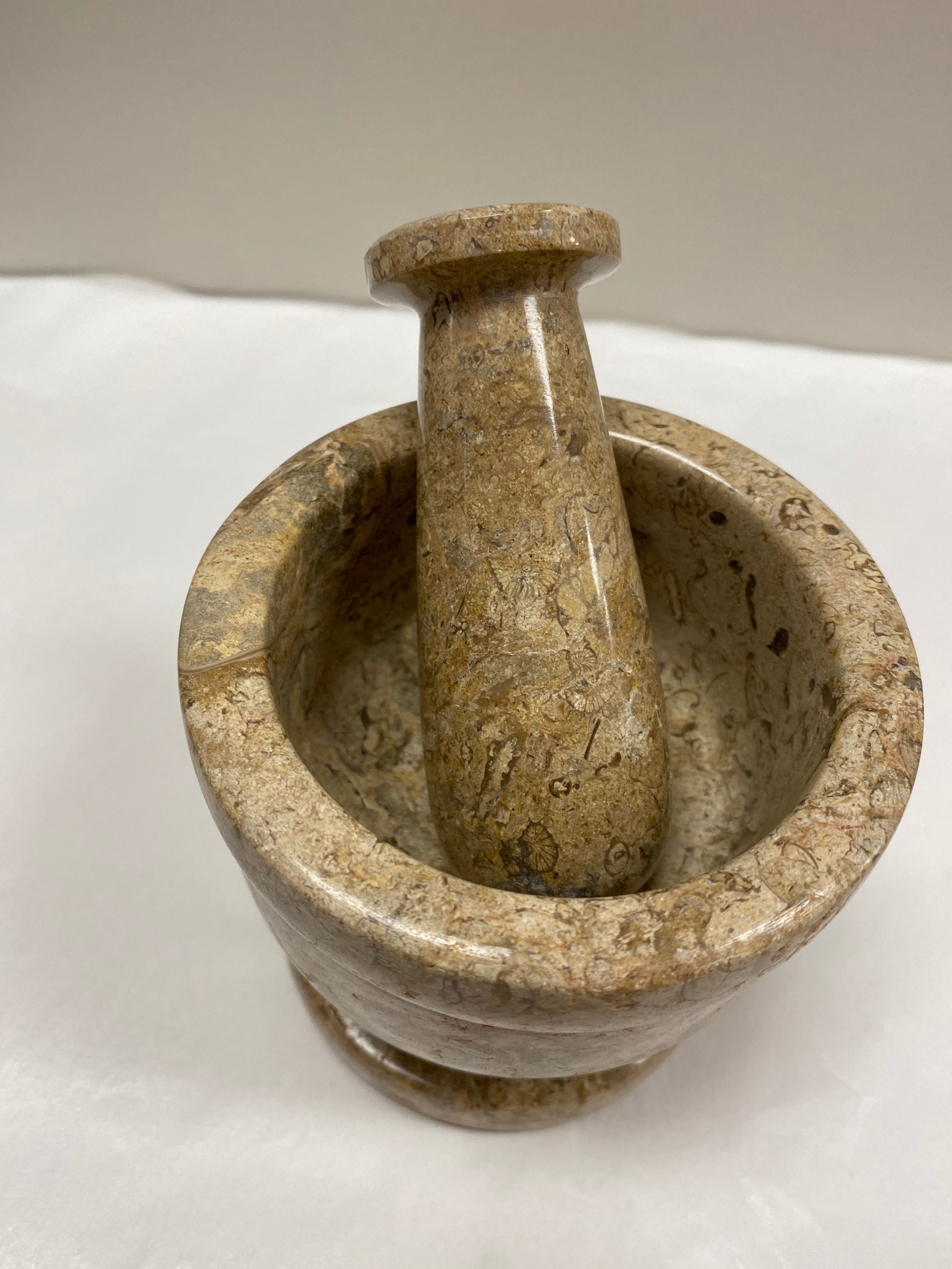 Coral Fossil Mortar & Pestle