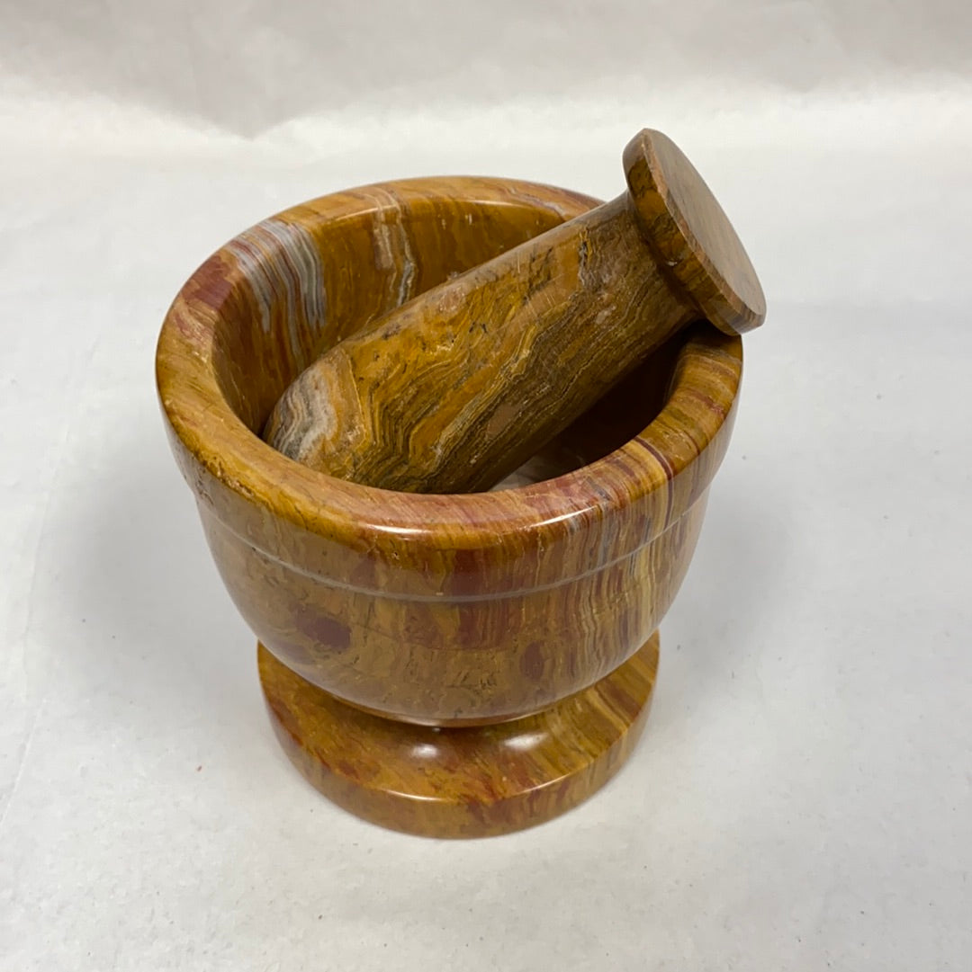 Brown Zebra Mortar & Pestle