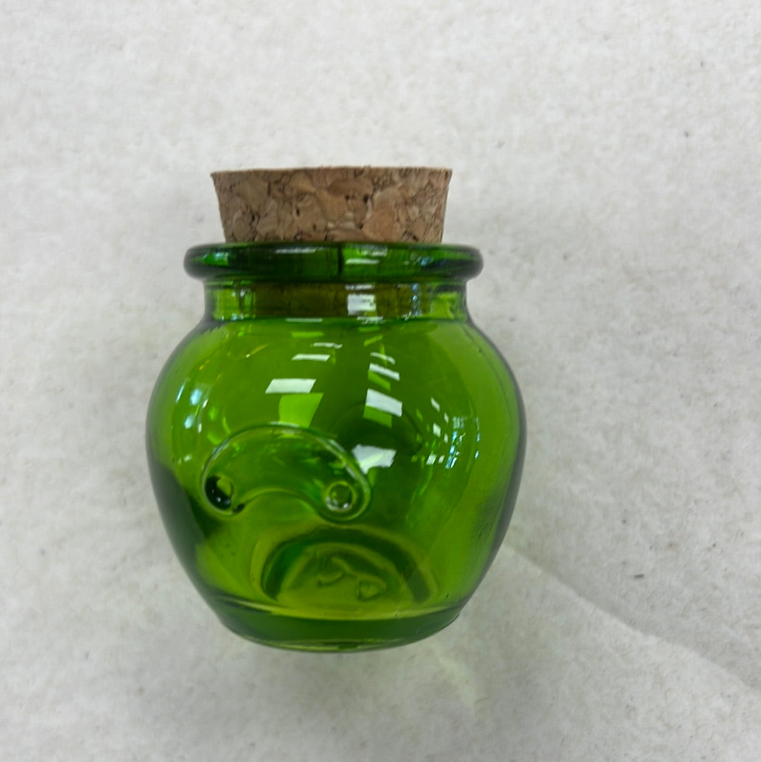 Green Jar Glass Bottle with Cork