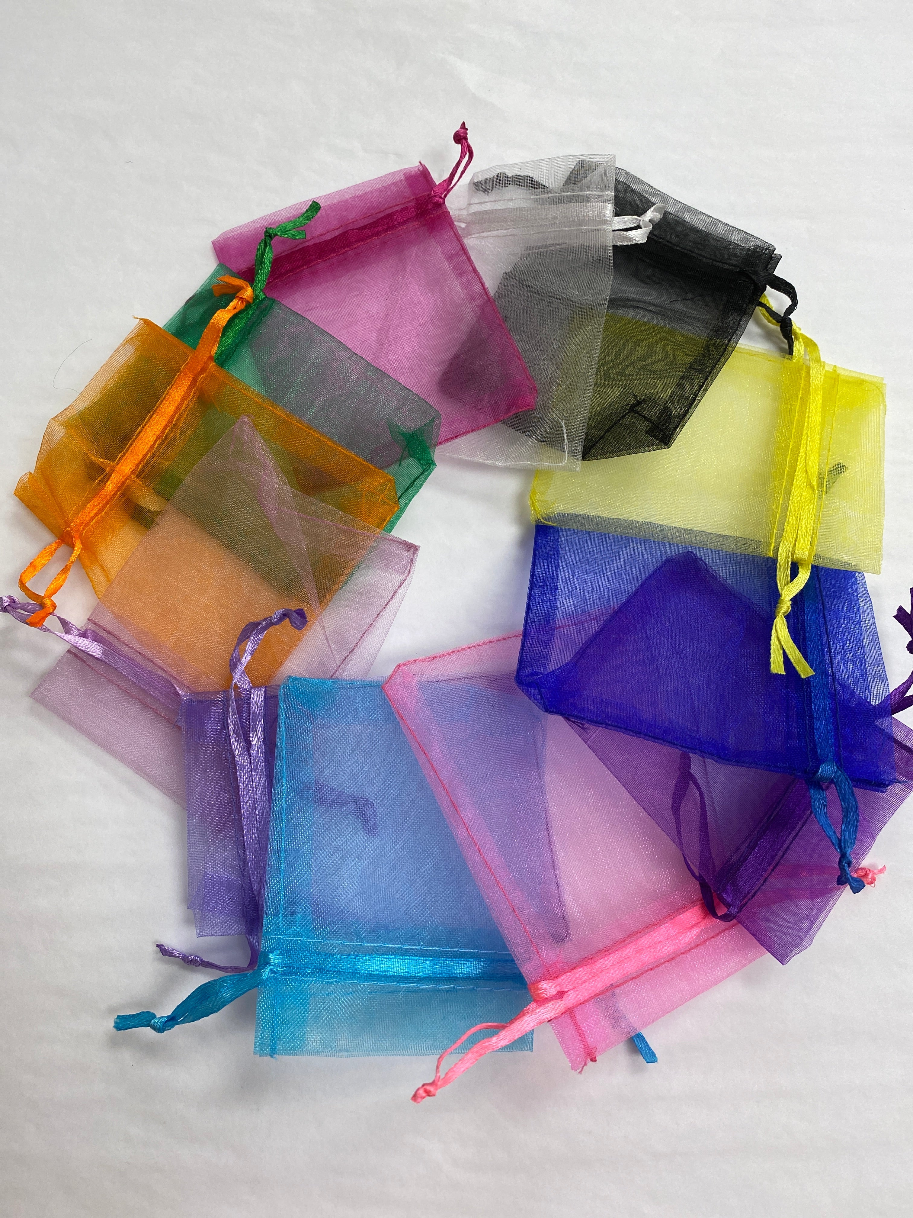 Gift bags of many colors from leather to organza