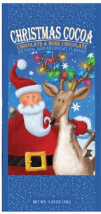 Blue package with Christmas image 

