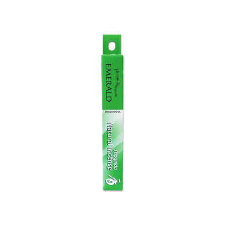 Slim green box with writing  